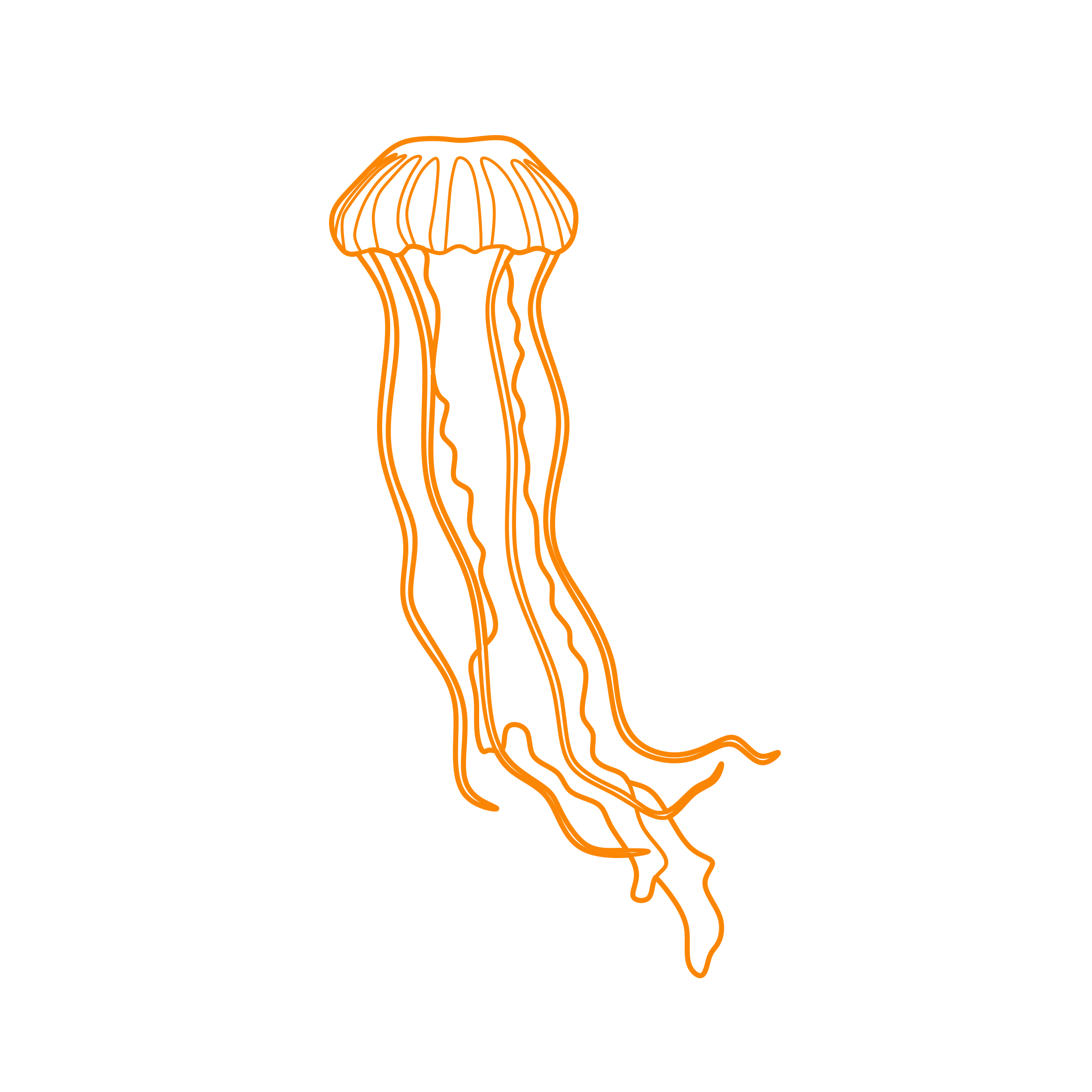 Animals Jellyfish Atlantic Sea Nettle Outline Svg File Free Vectors